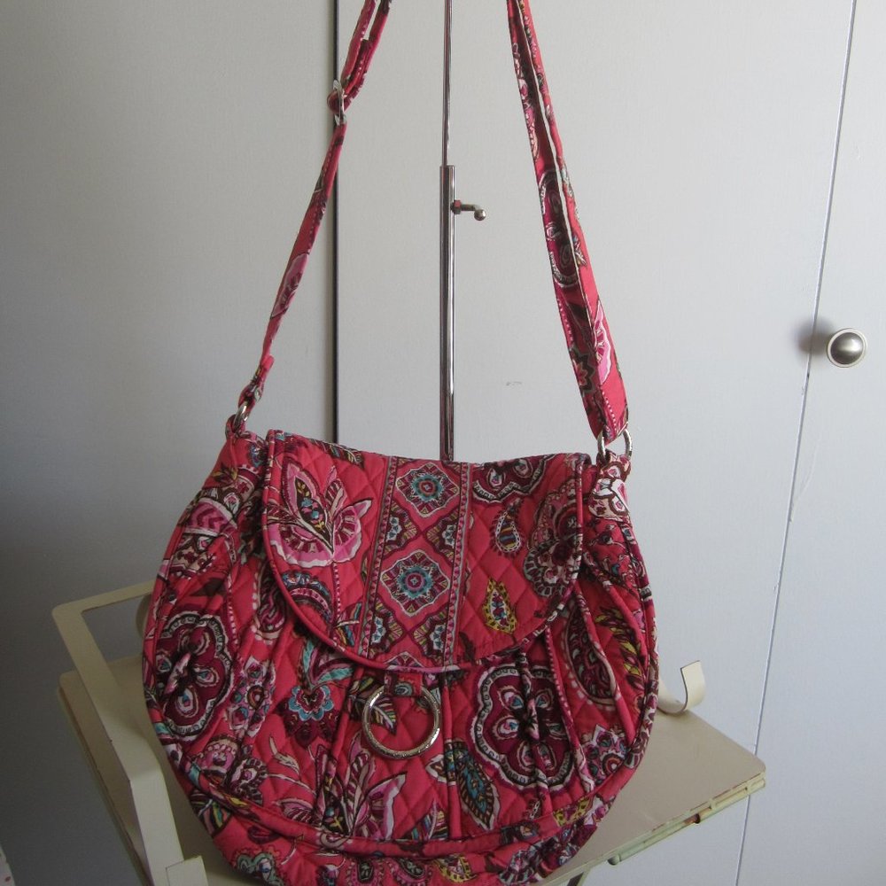 VERA BRADLEY - Bright Pink Floral Print Envelope Style Shoulder bag